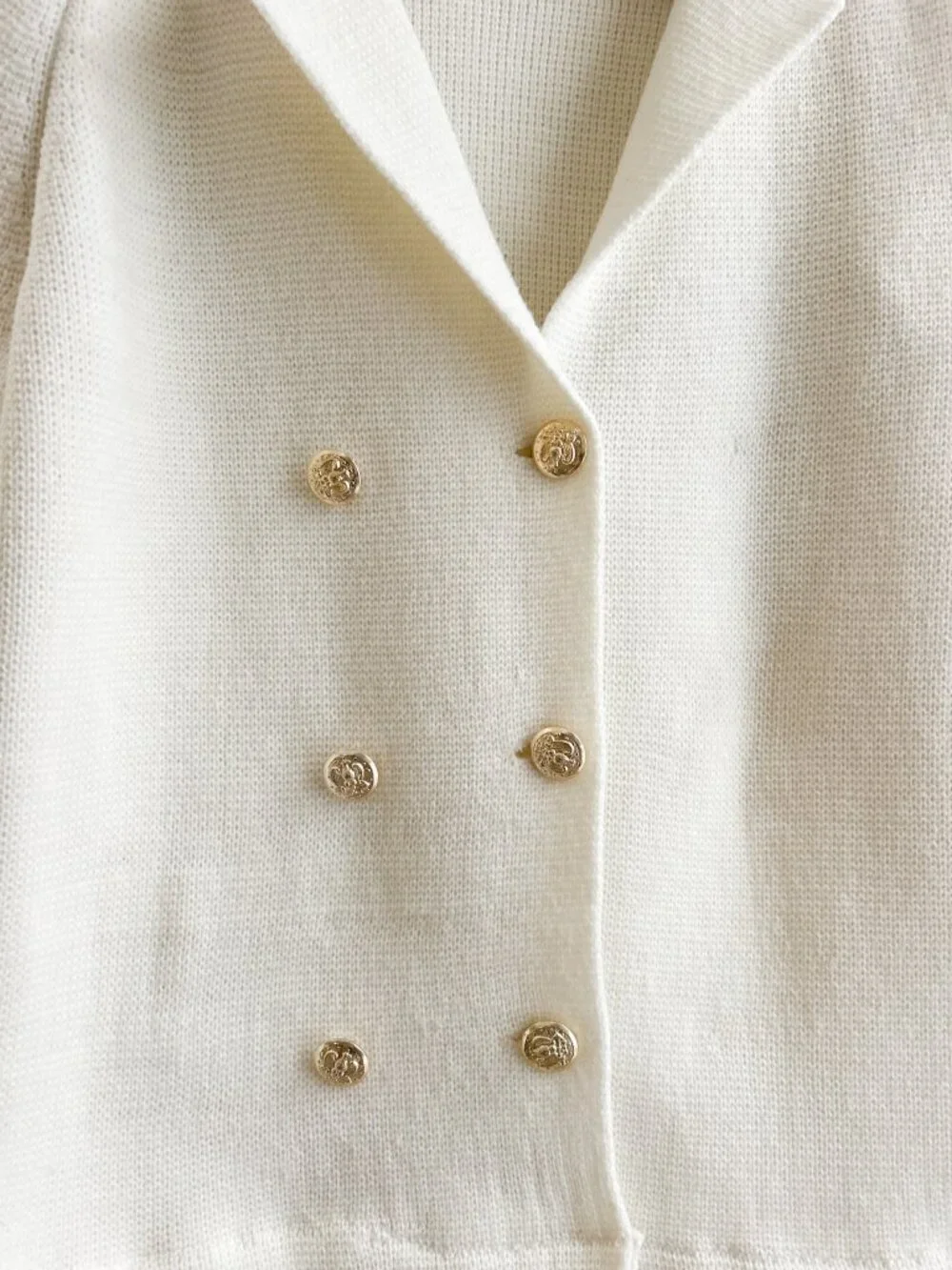 VINTAGE 60s‎ Lilly of California Cream Knit Double Breasted Lady Jacket Blazer - Picture 3 of 13